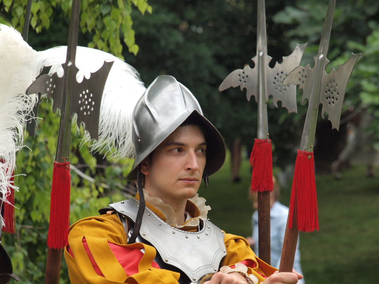 Alabarda durante una recreación histórica del siglo XVI